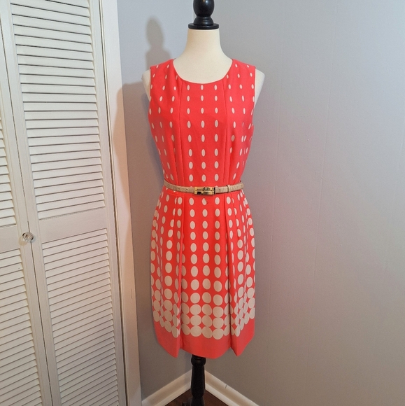 Tahari Dresses & Skirts - Tahari polka dot pleated fit and flare dress sz 8 *M